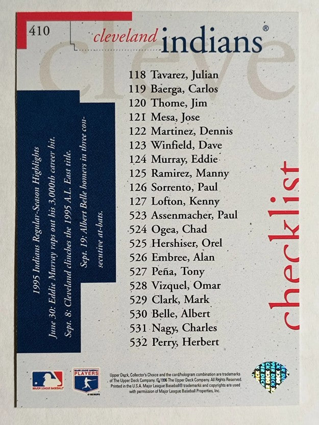 1996 Collector's Choice #410 Kenny Lofton TC