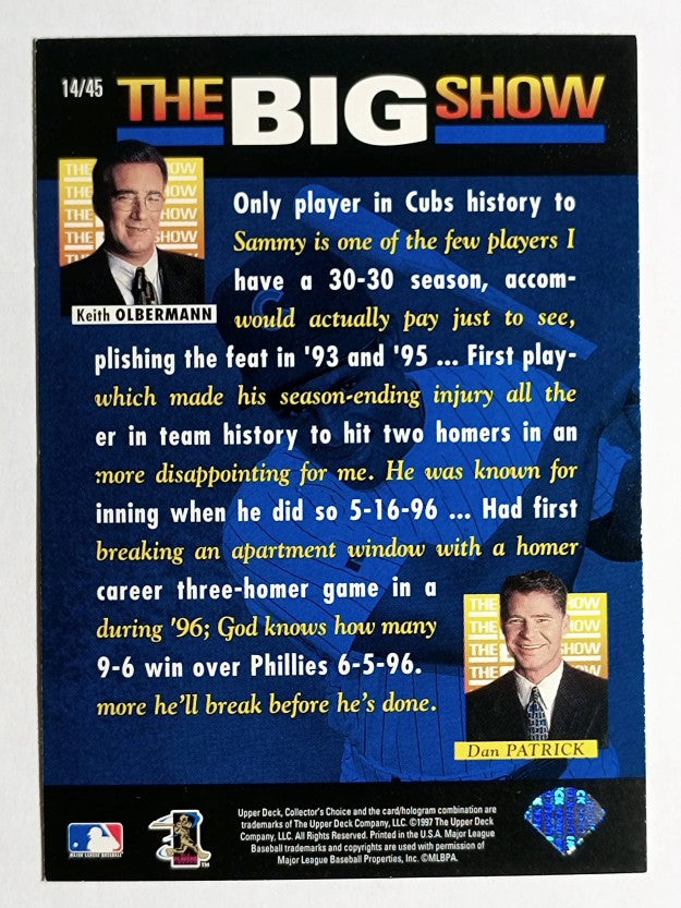 1997 Collector's Choice The Big Show #14 Sammy Sosa