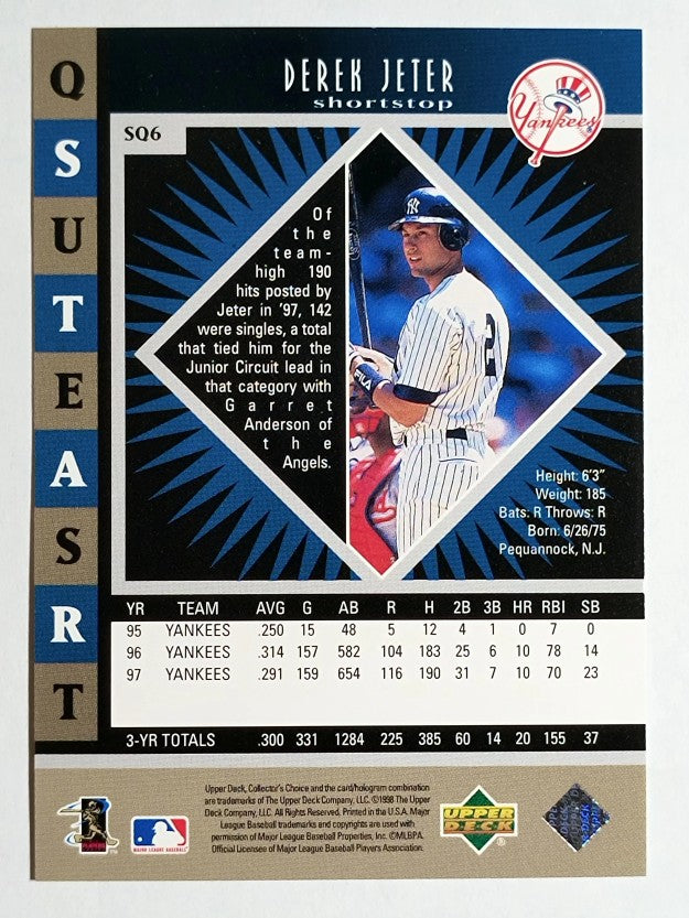 1998 Collector's Choice StarQuest Single #6 Derek Jeter