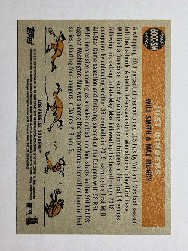 2020 Topps Archives '60 Topps Combo Cards #60CCSM Will Smith/Max Muncy