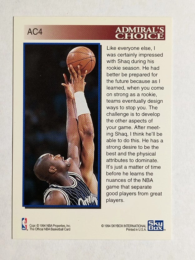 1993-94 Hoops Admiral's Choice #AC4 Shaquille O'Neal