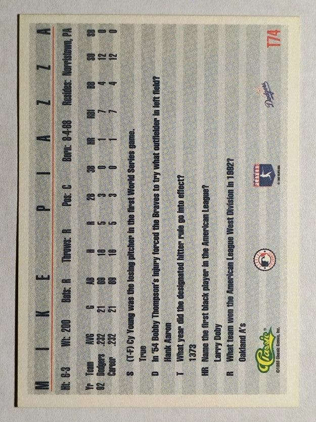 1993 Classic Game #74 Mike Piazza
