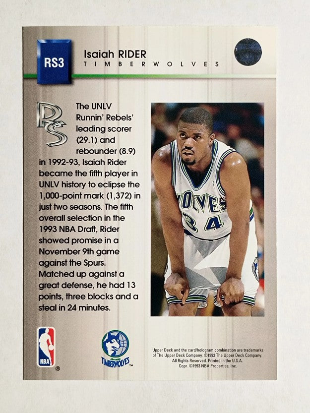 1993-94 Upper Deck Rookie Standouts #RS3 Isaiah Rider