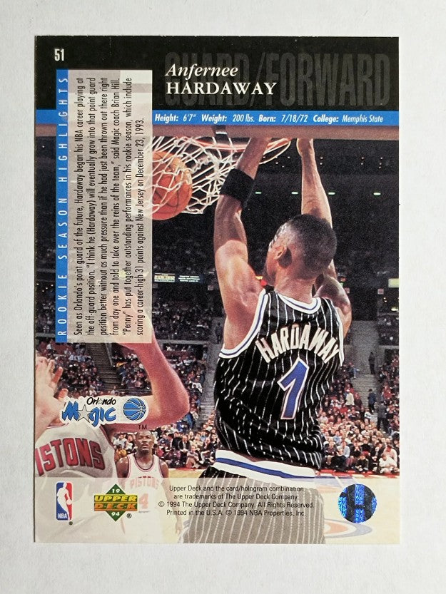 1993-94 Upper Deck SE #51 Anfernee Hardaway RC