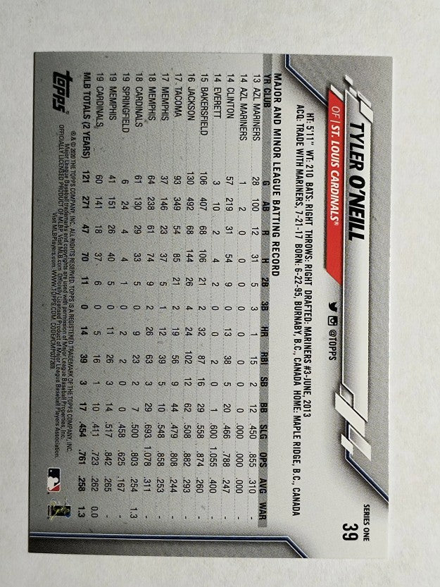 2020 Topps #39 Tyler O'Neill