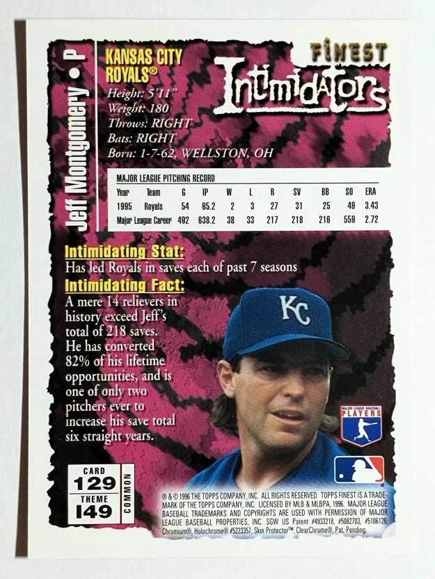 1996 Finest #B129 Jeff Montgomery B