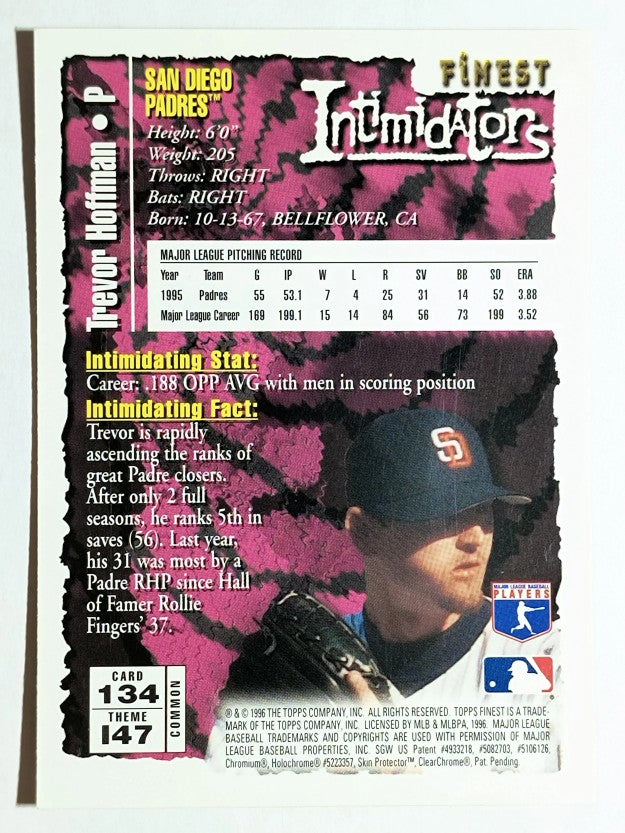 1996 Finest #B134 Trevor Hoffman B