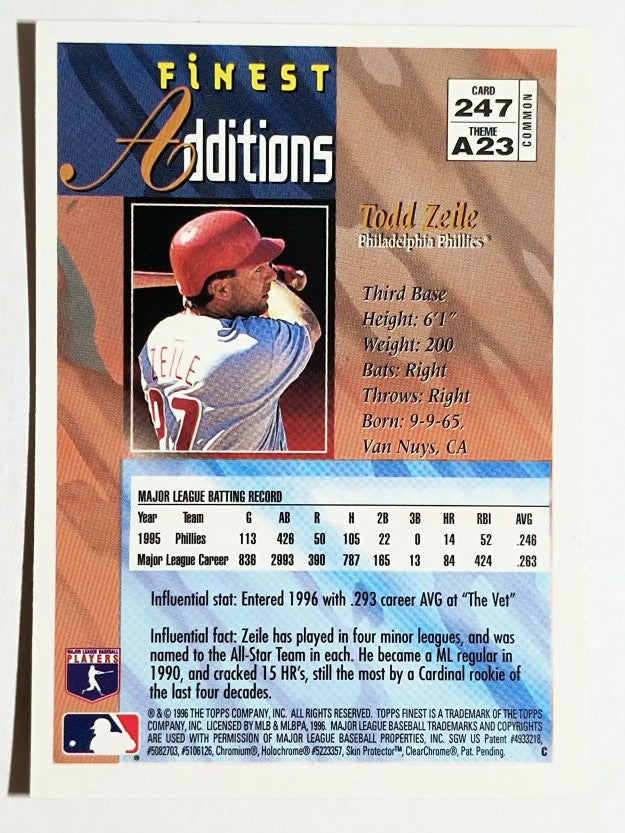 1996 Finest #B247 Todd Zeile B