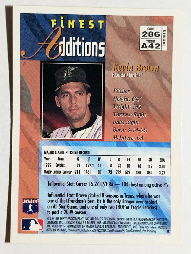 1996 Finest #B286 Kevin Brown B