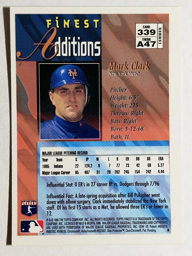 1996 Finest #B339 Mark Clark B