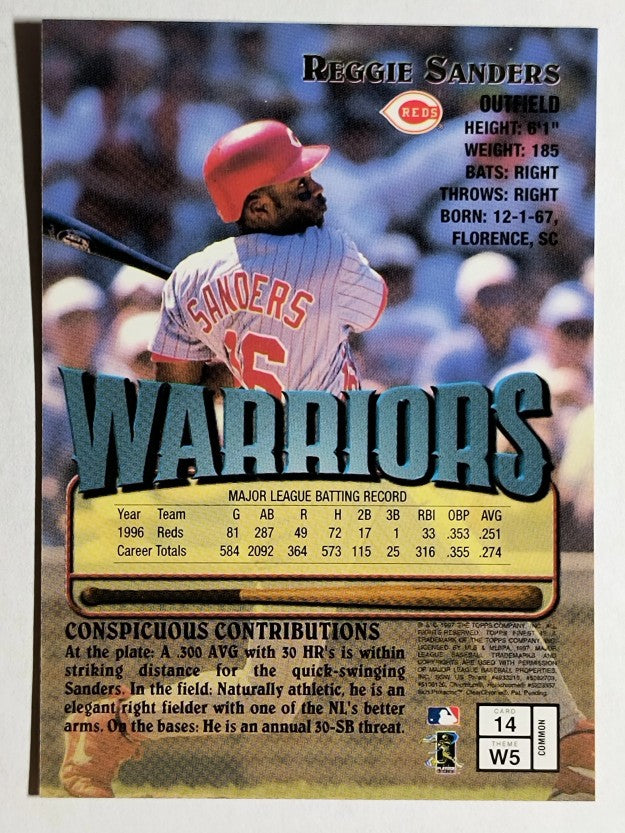 1997 Finest #14 Reggie Sanders B