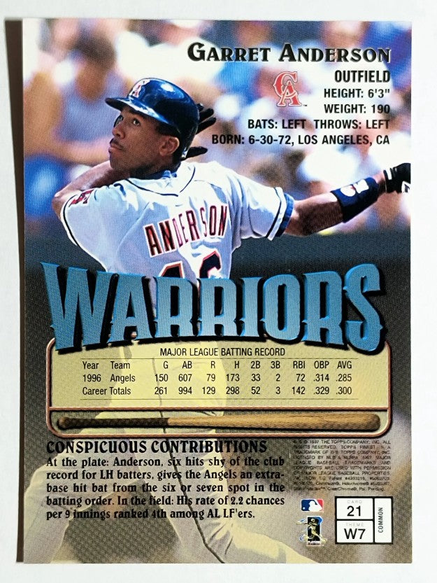 1997 Finest #21 Garret Anderson B
