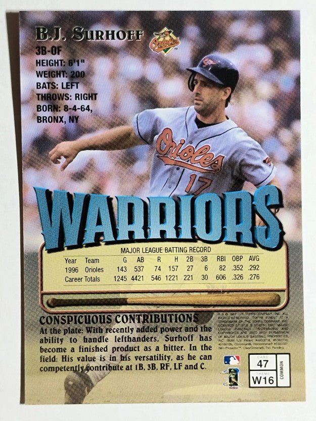 1997 Finest #47 B.J. Surhoff B