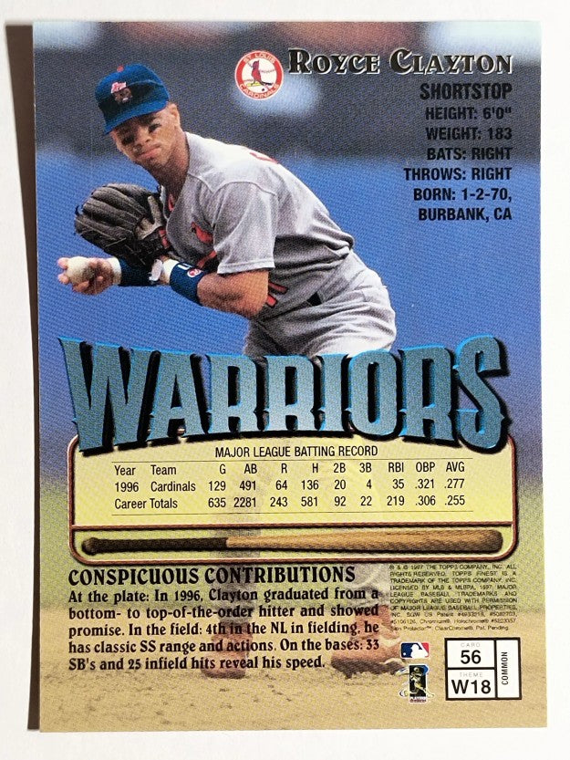1997 Finest #56 Royce Clayton B