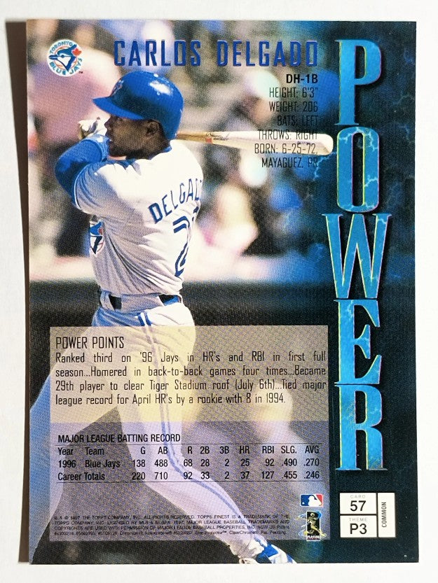 1997 Finest #57 Carlos Delgado B
