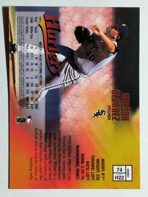 1997 Finest #74 Wilson Alvarez B