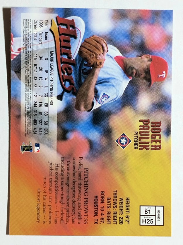 1997 Finest #81 Roger Pavlik B