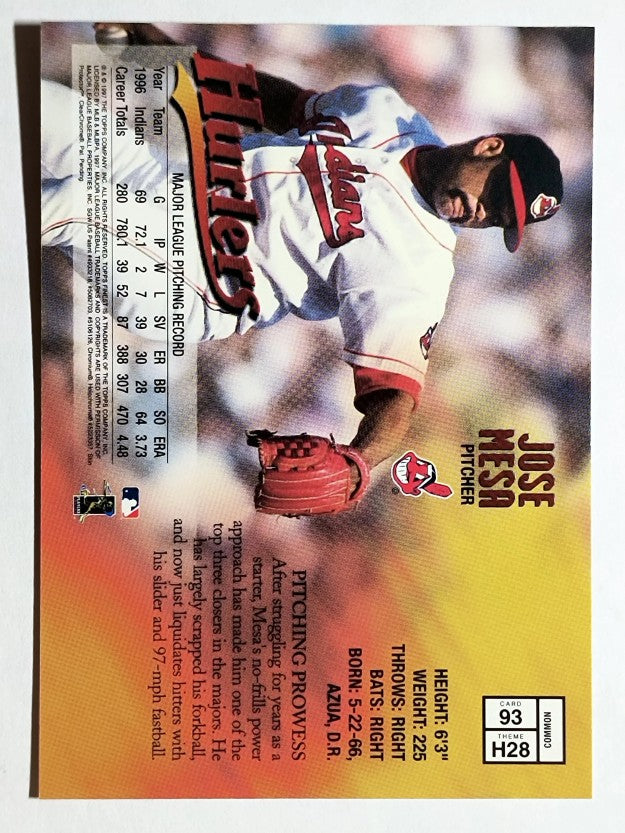 1997 Finest #93 Jose Mesa B