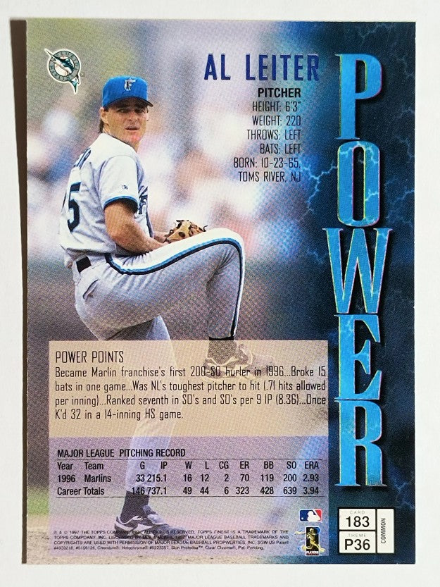 1997 Finest #183 Al Leiter B