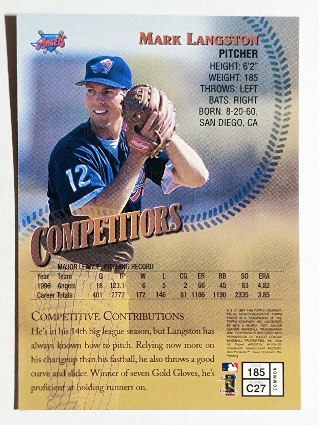 1997 Finest #185 Mark Langston B
