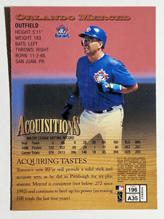 1997 Finest #196 Orlando Merced B