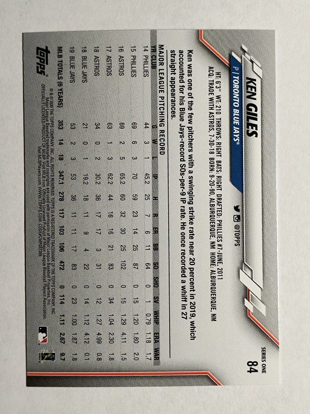 2020 Topps #84 Ken Giles