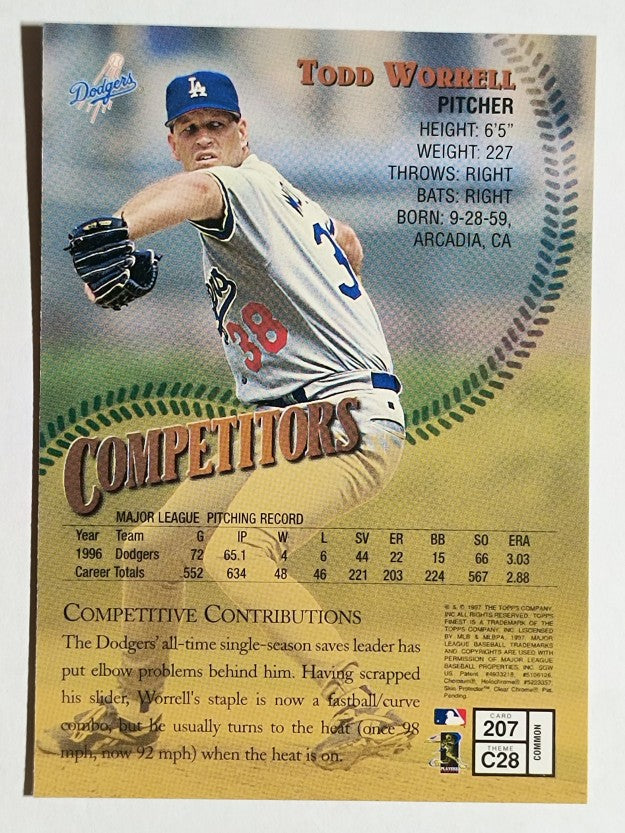 1997 Finest #207 Todd Worrell B