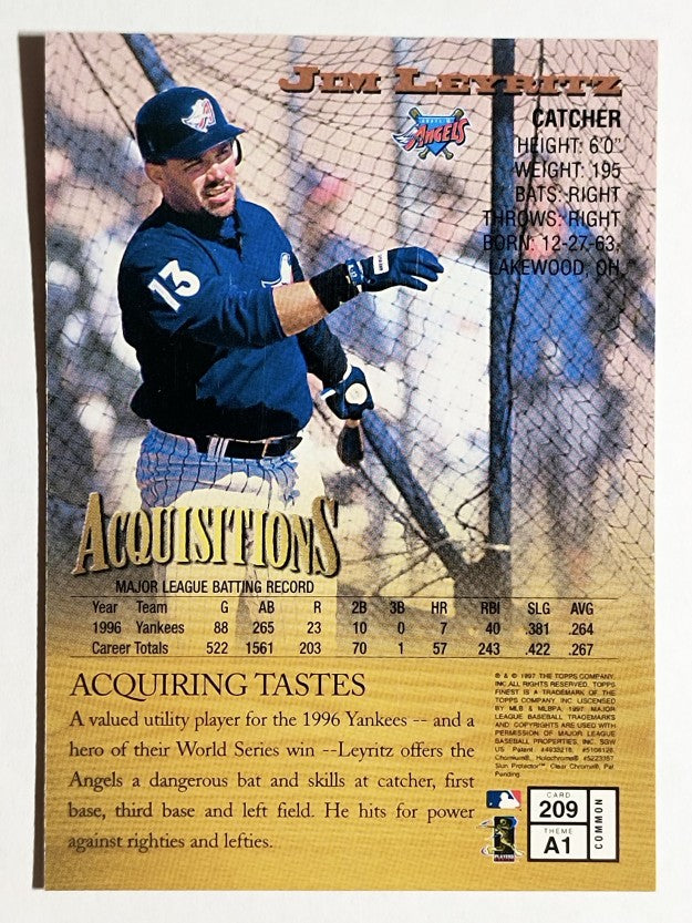 1997 Finest #209 Jim Leyritz B