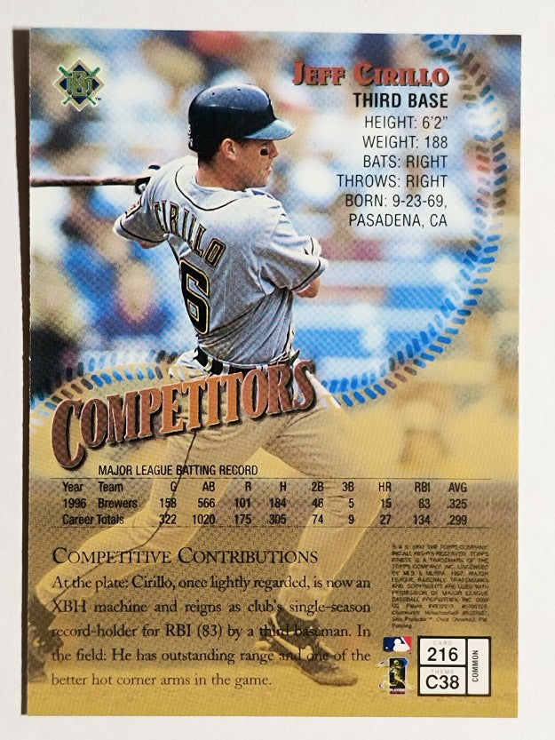 1997 Finest #216 Jeff Cirillo B