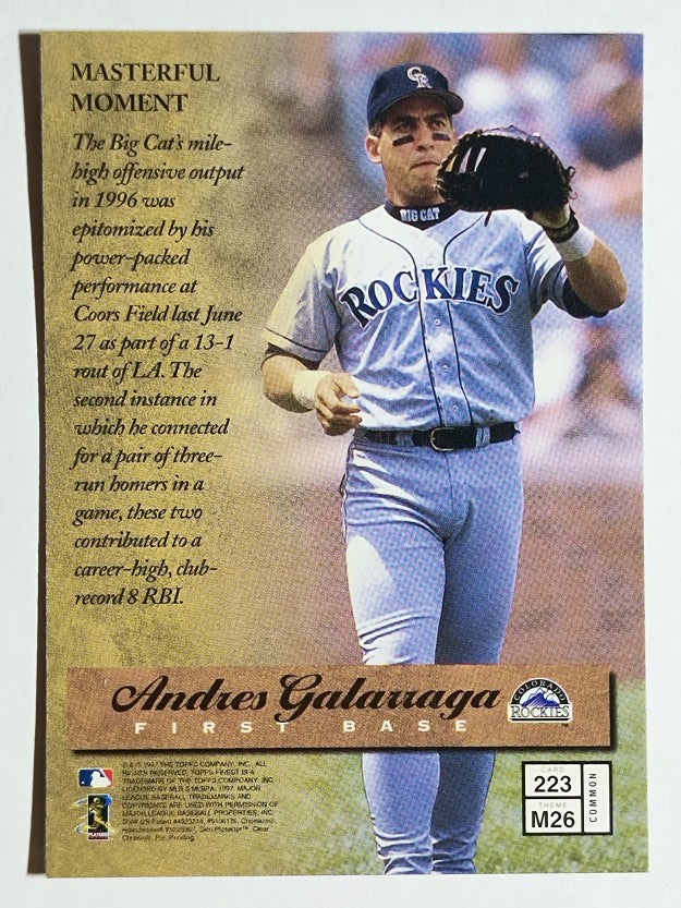 1997 Finest #223 Andres Galarraga B
