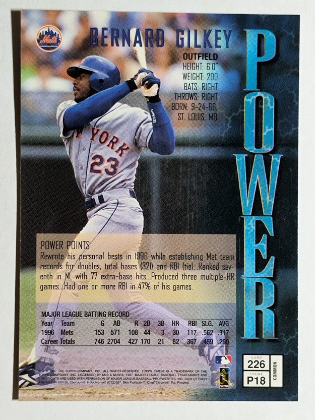 1997 Finest #226 Bernard Gilkey B