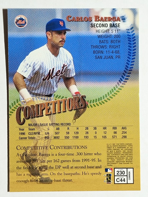 1997 Finest #230 Carlos Baerga B