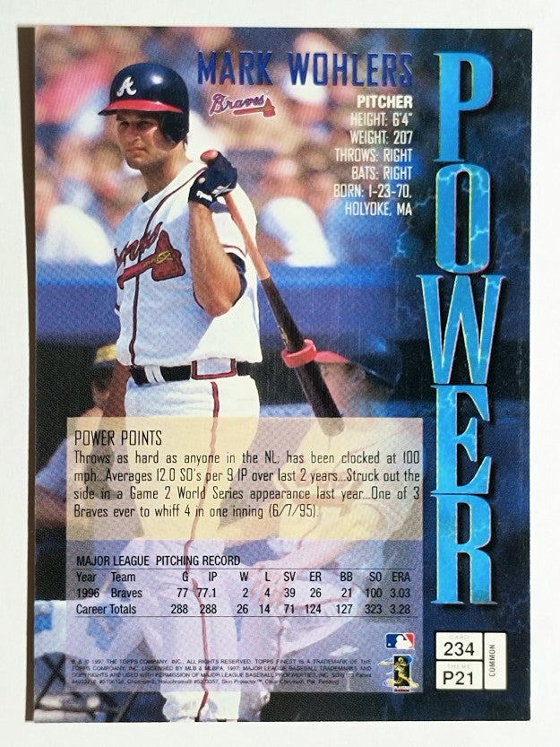 1997 Finest #234 Mark Wohlers B