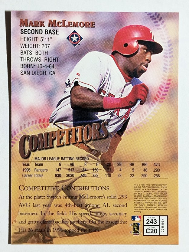 1997 Finest #243 Mark McLemore B