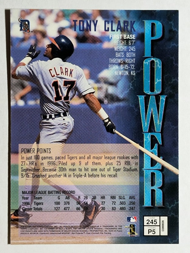 1997 Finest #245 Tony Clark B