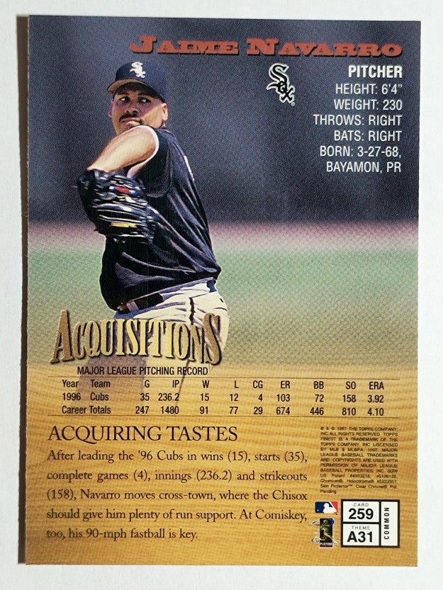 1997 Finest #259 Jaime Navarro B