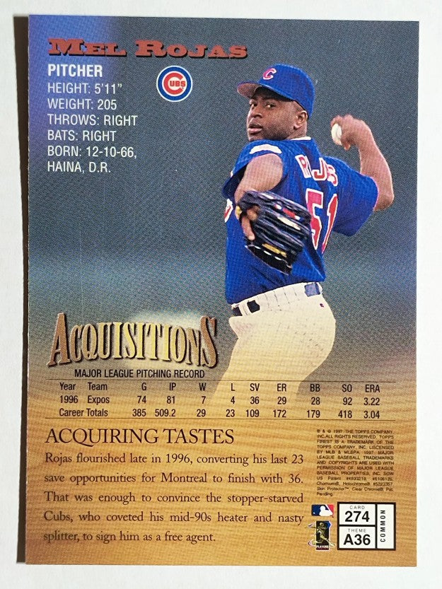 1997 Finest #274 Mel Rojas B