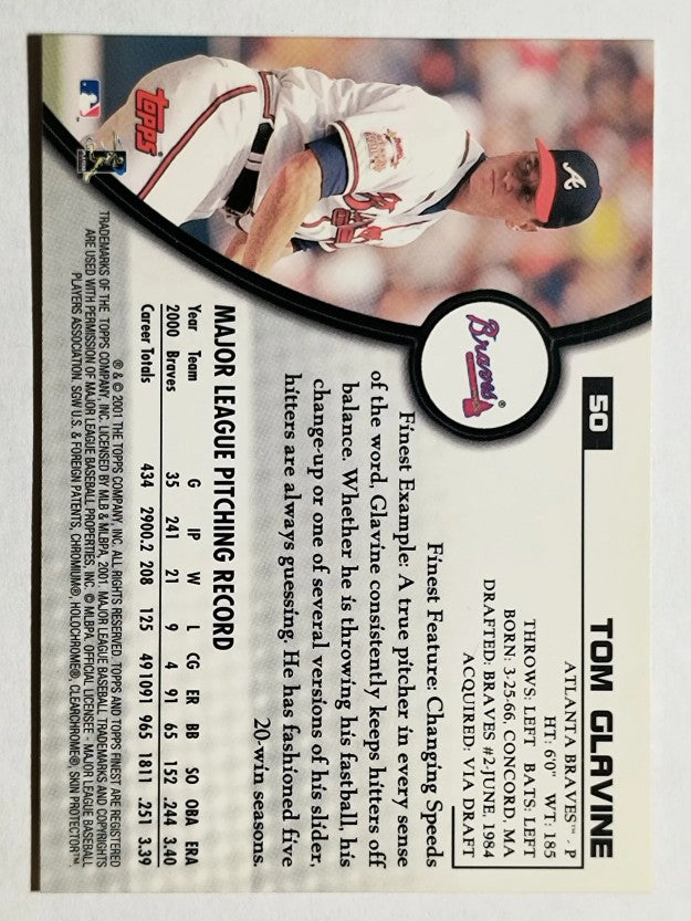 2001 Finest #50 Tom Glavine