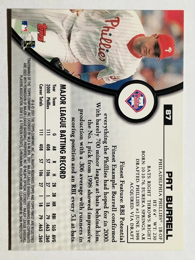 2001 Finest #87 Pat Burrell