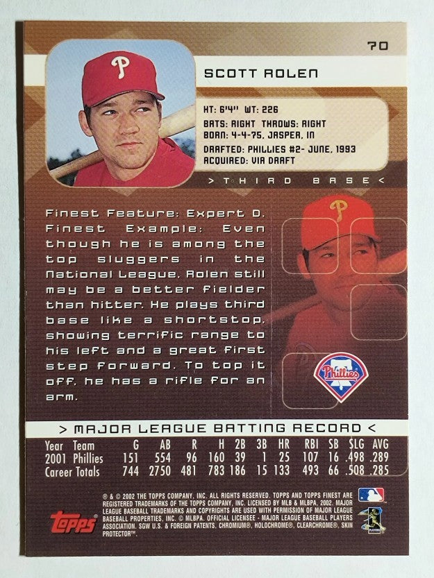 2002 Finest #70 Scott Rolen