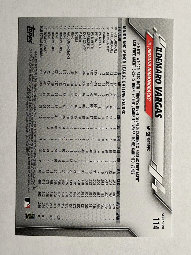 2020 Topps #114 Ildemaro Vargas