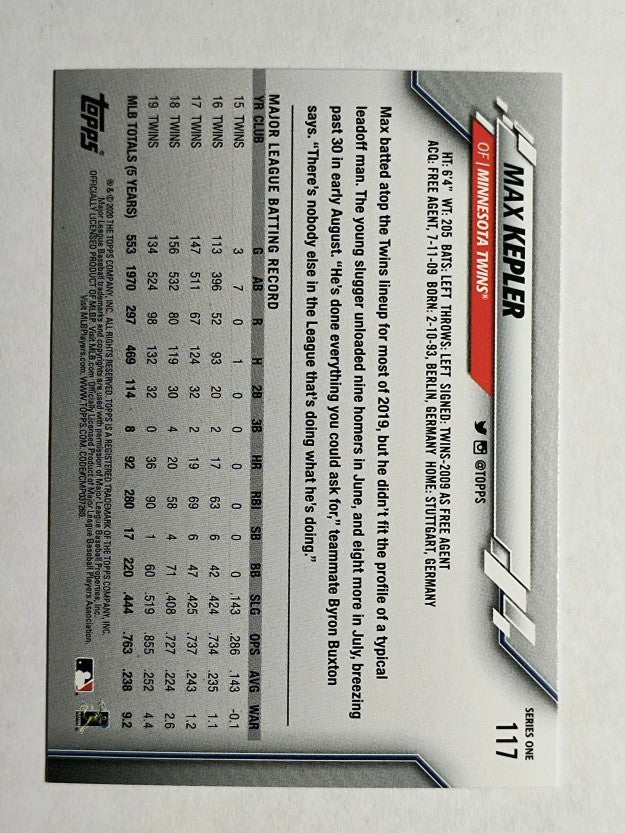 2020 Topps #117 Max Kepler