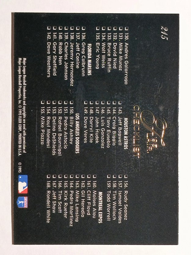 1995 Flair #215 Checklist