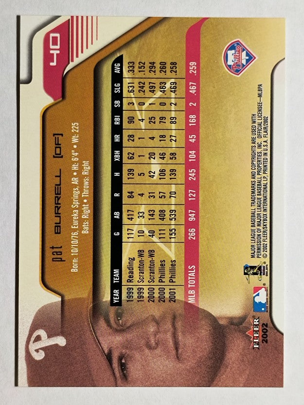 2002 Flair #40 Pat Burrell