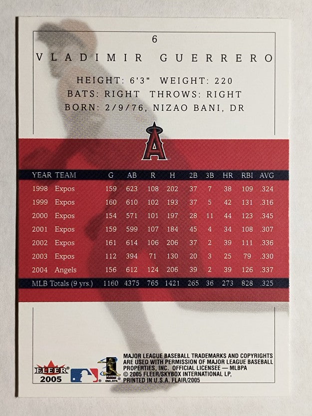 2005 Flair #6 Vladimir Guerrero