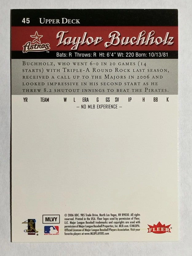 2006 Flair Showcase #45 Taylor Buchholz UD