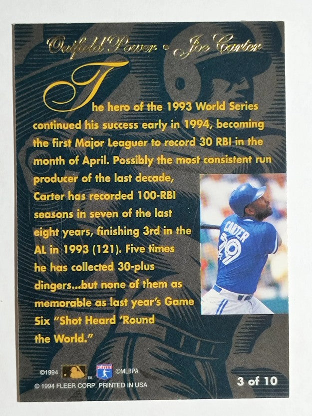 1994 Flair Outfield Power #3 Joe Carter