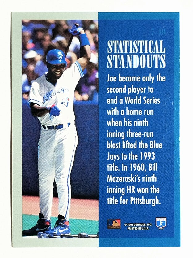 1994 Leaf Statistical Standouts #7 Joe Carter