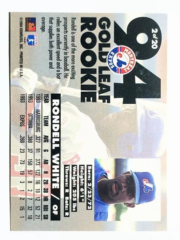1994 Leaf Gold Rookies #2 Rondell White