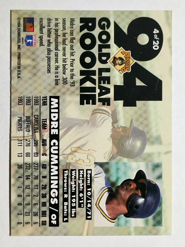 1994 Leaf Gold Rookies #4 Midre Cummings